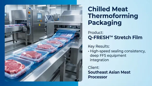 Meat thermoforming packaging case