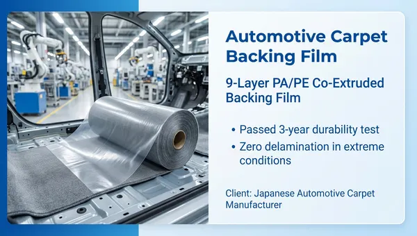 Automotive carpet backing film case